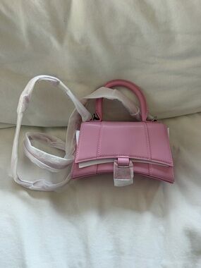 Balenciaga Pink Leather Top-Handle Crossbody Bag